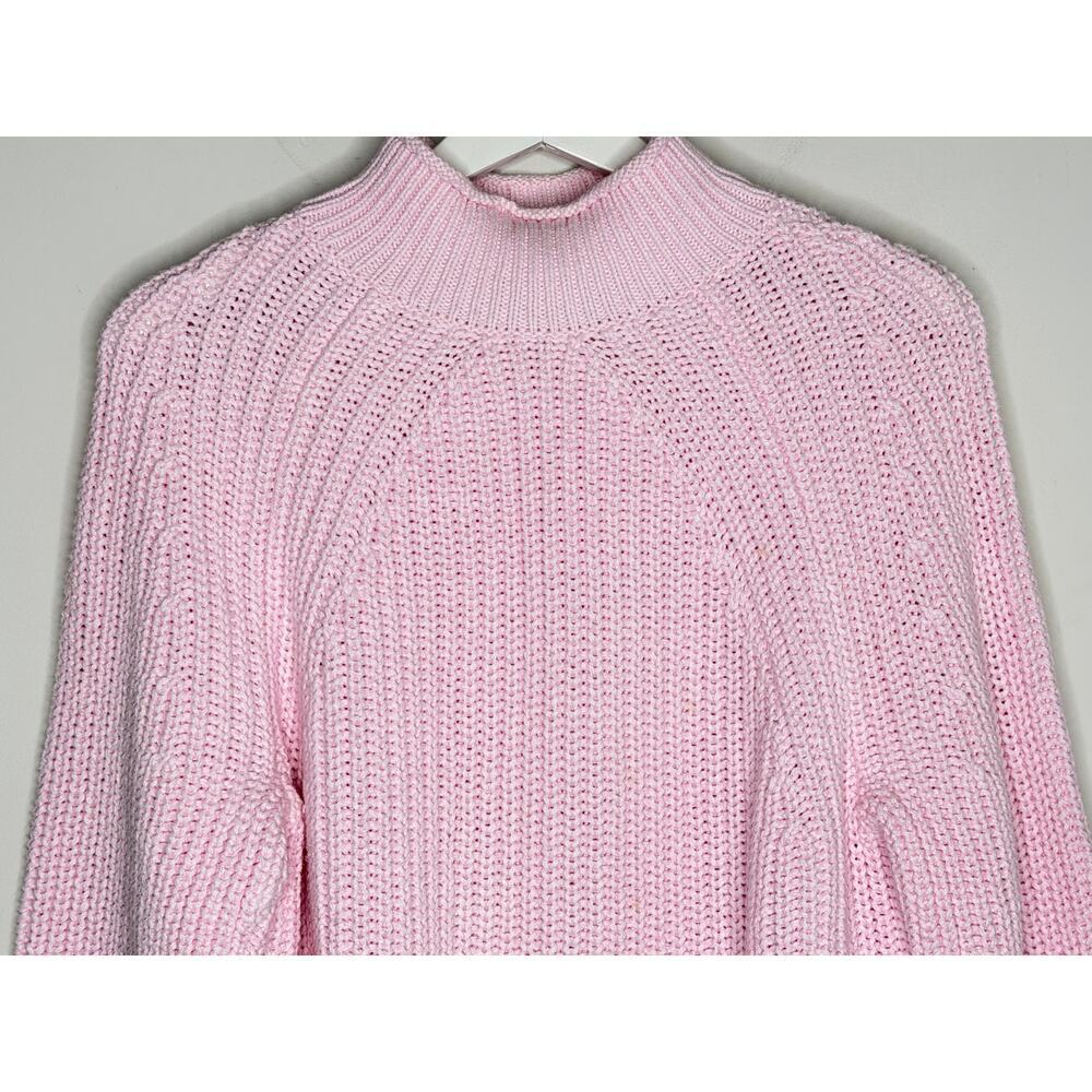 J. Crew Relaxed Long Sleeve Rollneck Knit Pullover Sweater Pink Women's Size S - Picture 3 of 11